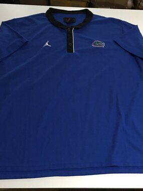 Air Jordan Florida Gators Mens 3XL Blue Short Sleeve Polo Shirt Loose Fit